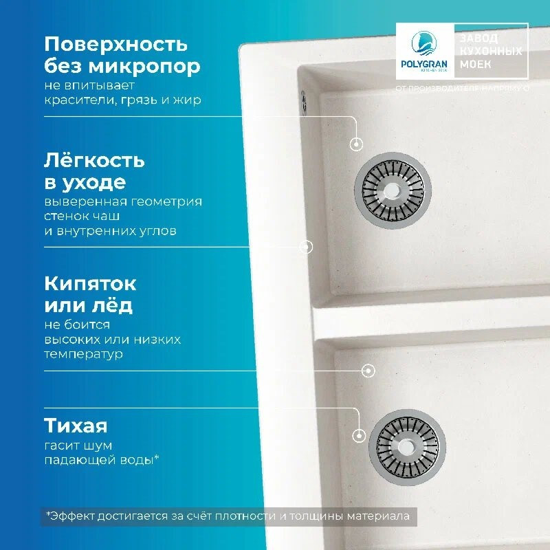 Кухонная мойка Polygran Brig 790 (белый хлопок) Кухонная мойка Polygran Brig 790 (белый хлопок)