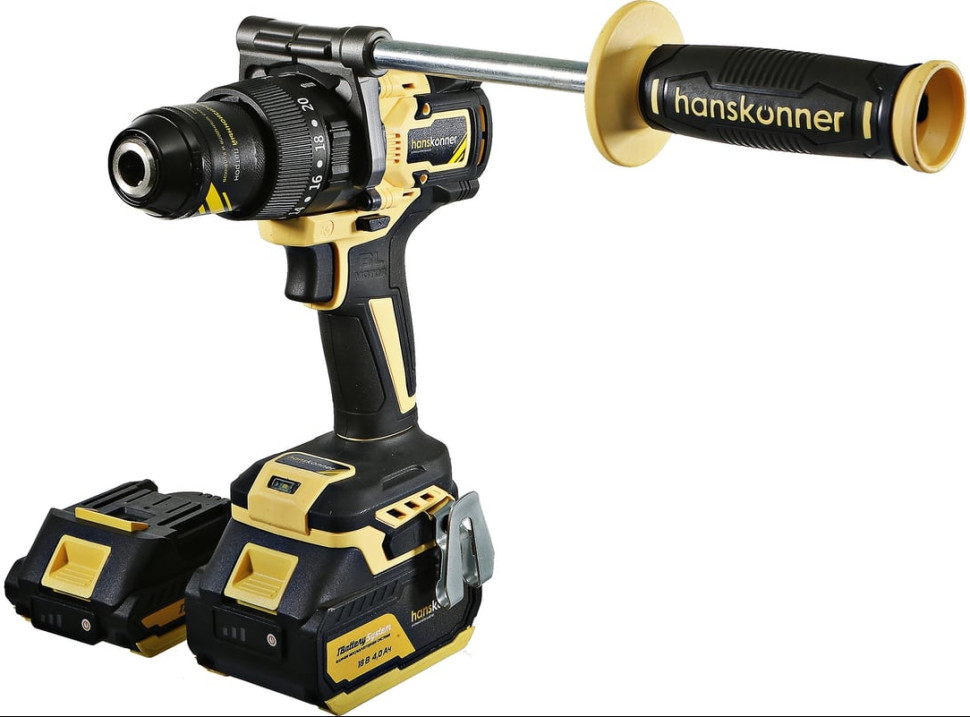 Ударная дрель-шуруповерт Hanskonner HCD18165BLI (с 2-мя АКБ, кейс) Ударная дрель-шуруповерт Hanskonner HCD18165BLI (с 2-мя АКБ, кейс)