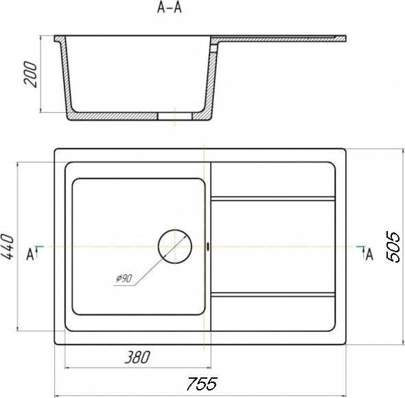 Кухонная мойка Saniteco Fama (графит)