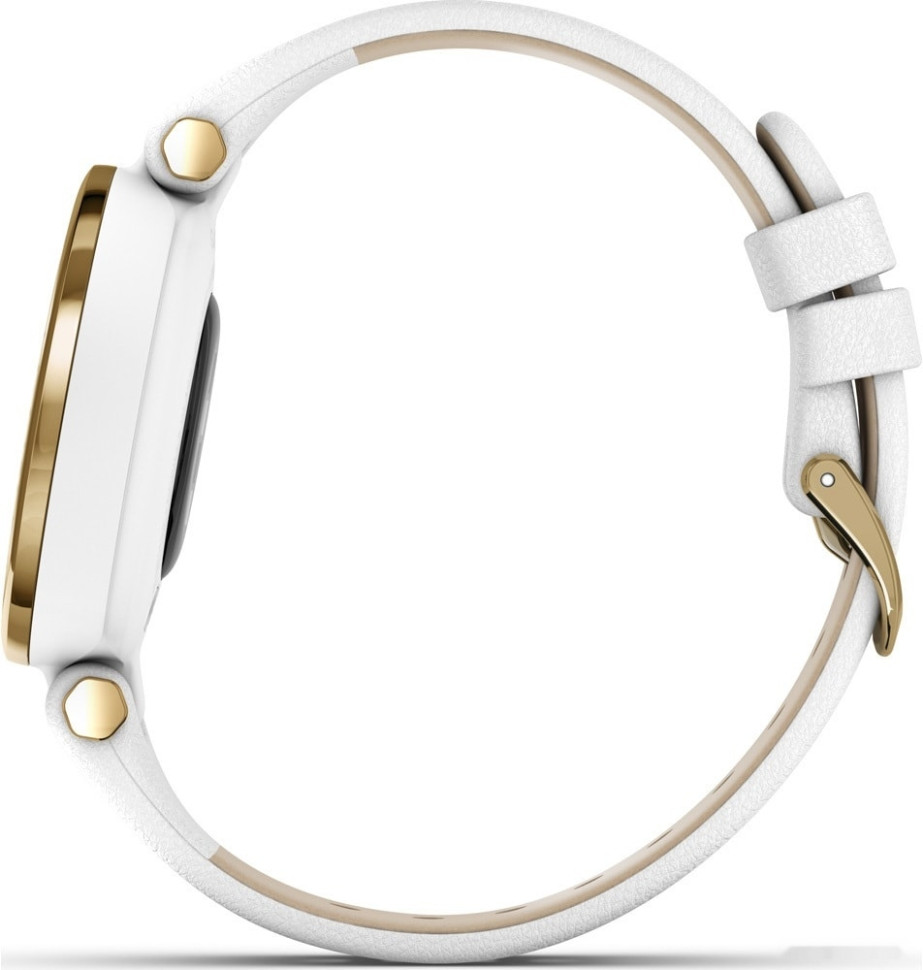 Умные часы Garmin Lily (светло-золотистый, белый/кожаный ремешок)