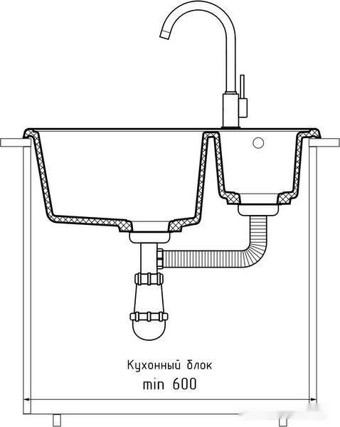 Кухонная мойка GranFest QUARZ Z-09 (темно-серый) Кухонная мойка GranFest QUARZ Z-09 (темно-серый)