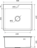 Кухонная мойка GranFest Metal нержавеющая сталь AISI 304 GF-5045 (с сифоном)