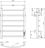 Полотенцесушитель Roxen Santi BK-109AW-6T 11030-5365B (черный)