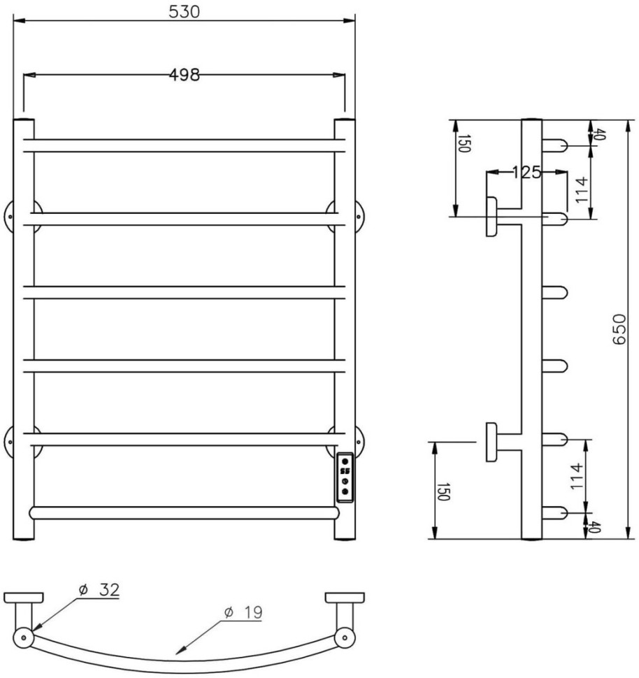 Полотенцесушитель Roxen Santi BK-109AW-6T 11030-5365B (черный) Полотенцесушитель Roxen Santi BK-109AW-6T 11030-5365B (черный)