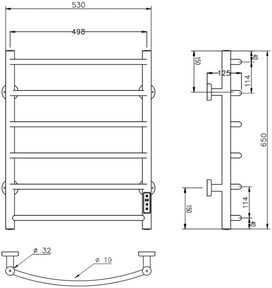 Полотенцесушитель Roxen Santi BK-109AW-6T 11030-5365B (черный) Полотенцесушитель Roxen Santi BK-109AW-6T 11030-5365B (черный)