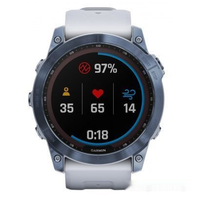 Умные часы Garmin Fenix 7X Sapphire Solar 51 мм (голубой минерал/белый камень) Умные часы Garmin Fenix 7X Sapphire Solar 51 мм (голубой минерал/белый камень)