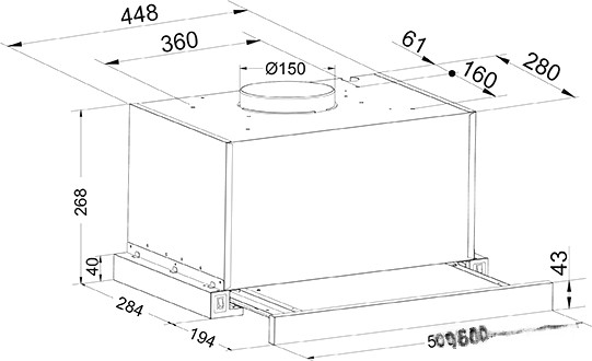Вытяжка Oasis VT-60W (F)