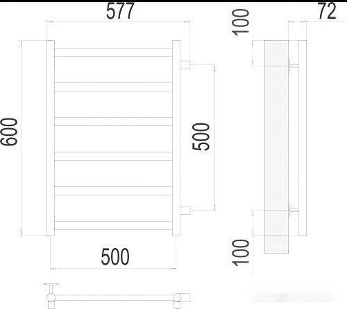 Полотенцесушитель Terminus Аврора П6 500x600 бп (золото) Полотенцесушитель Terminus Аврора П6 500x600 бп (золото)