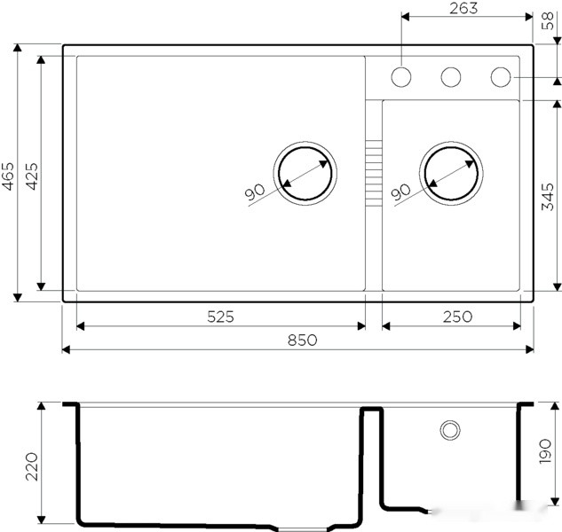 Кухонная мойка Omoikiri Tedori 85-2-U-PL платина