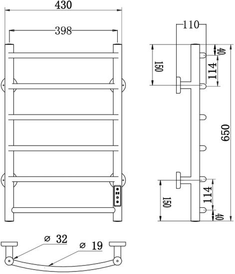 Полотенцесушитель Roxen Santi BK-109AW-6T 11030-4365B (черный) Полотенцесушитель Roxen Santi BK-109AW-6T 11030-4365B (черный)