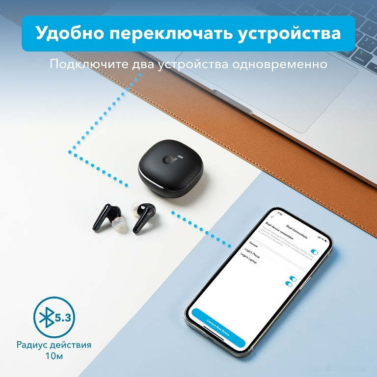 Наушники Anker SoundCore Liberty 4 (серо-голубой) Наушники Anker SoundCore Liberty 4 (серо-голубой)
