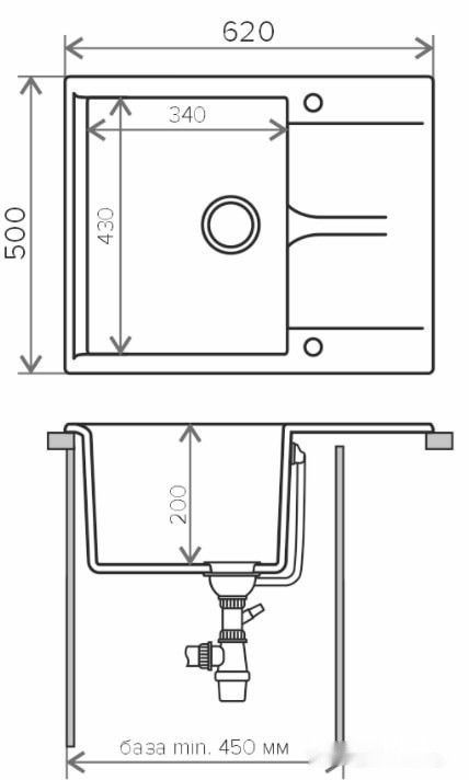 Кухонная мойка Polygran Gals-620 (белый хлопок 36) Кухонная мойка Polygran Gals-620 (белый хлопок 36)