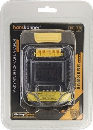 Аккумулятор для инструмента Hanskonner HBP2004PRO (18В/4 Ah) Аккумулятор для инструмента Hanskonner HBP2004PRO (18В/4 Ah)