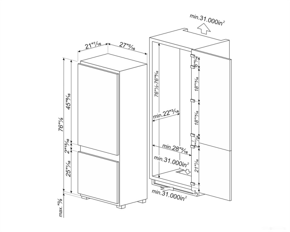 Холодильник Smeg C875TNE Холодильник Smeg C875TNE