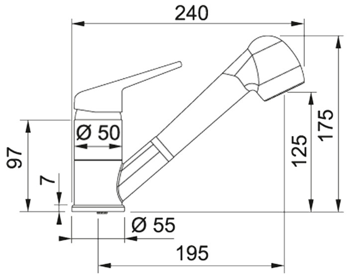 Смеситель Franke Novara Plus белый (с выдвижным шлангом) Смеситель Franke Novara Plus белый (с выдвижным шлангом)