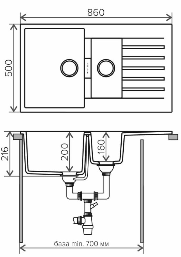 Кухонная мойка Tolero Loft TL-860 (Сафари)