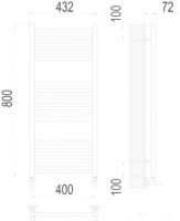 Полотенцесушитель Terminus Аврора П16 400x800 нп (хром)