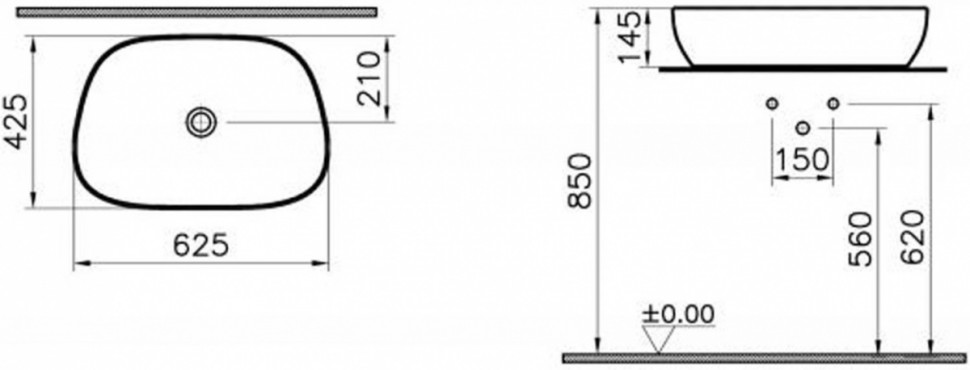 Умывальник Vitra Outline 5993B420-0016