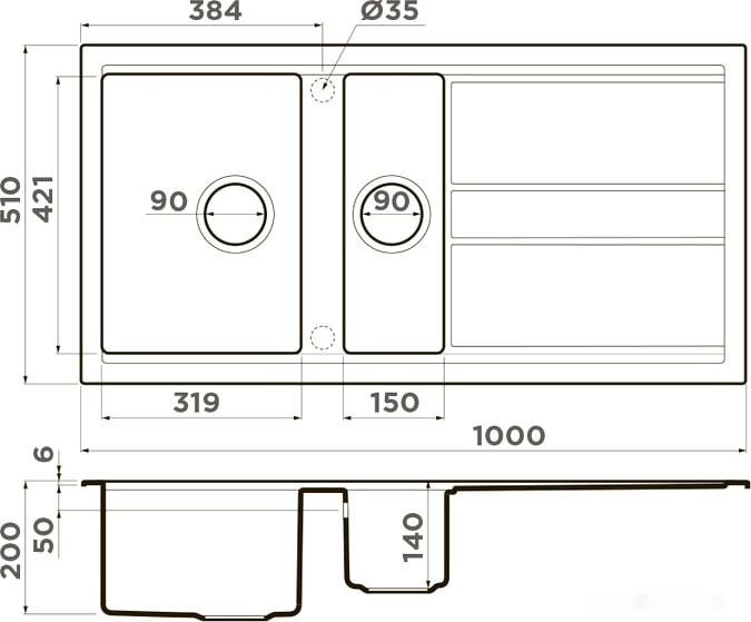 Кухонная мойка Omoikiri Kitagawa 100-2 GR (leningrad grey)