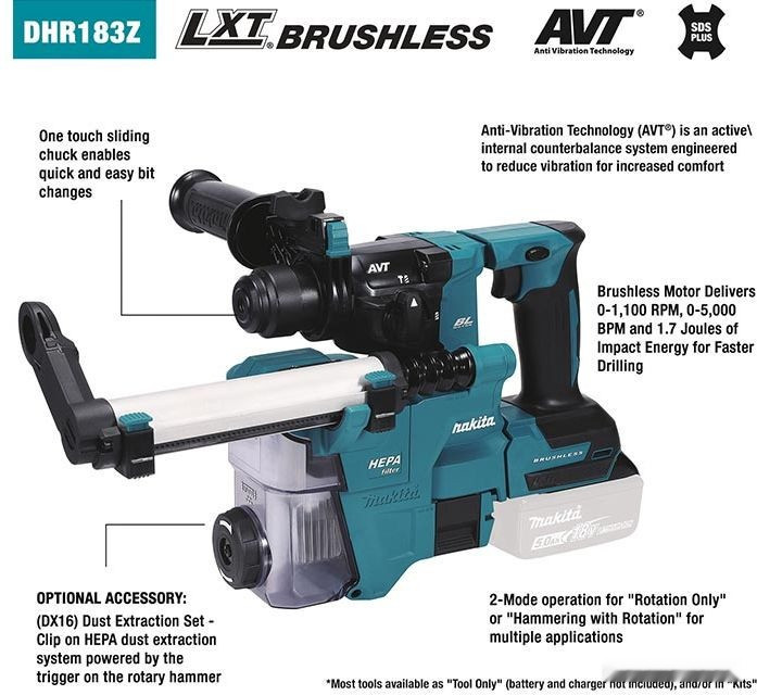 Перфоратор Makita DHR183Z (без АКБ) Перфоратор Makita DHR183Z (без АКБ)