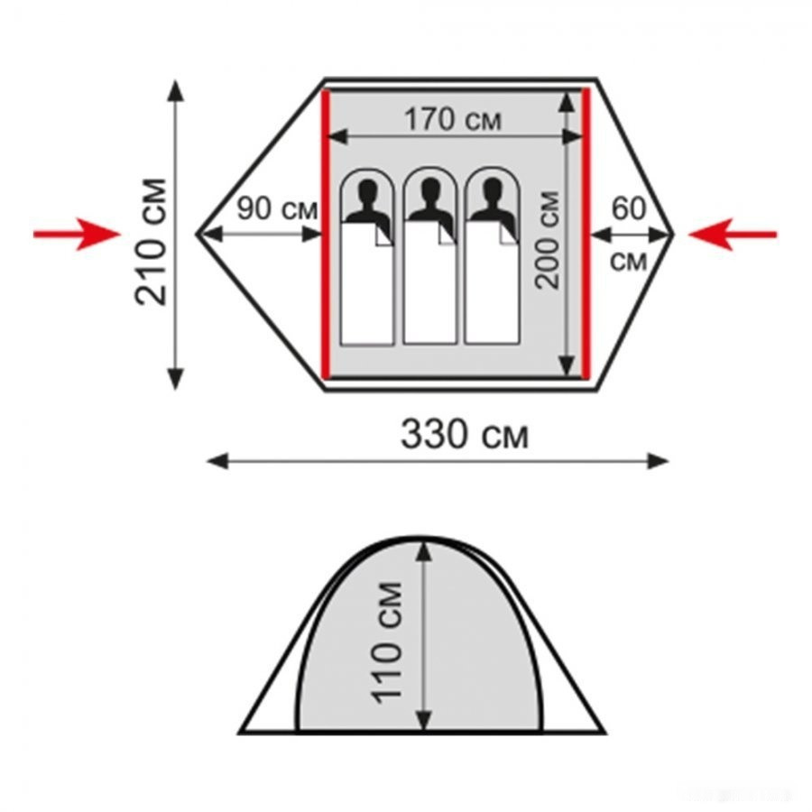 Палатка Tramp Ranger 3 V2 (зеленый) Палатка Tramp Ranger 3 V2 (зеленый)