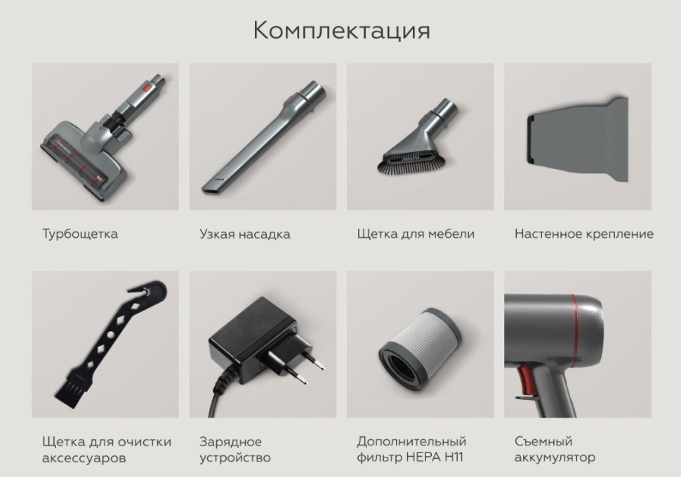 Пылесос BQ VCA0202H (серый) Пылесос BQ VCA0202H (серый)