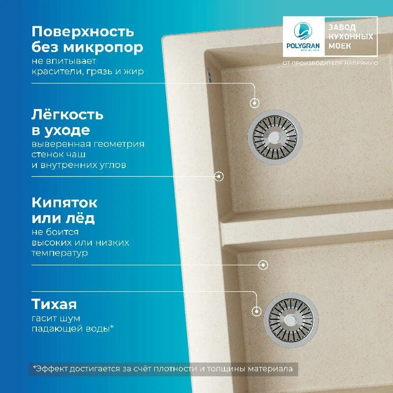 Кухонная мойка Polygran Brig 790 (кремовый) Кухонная мойка Polygran Brig 790 (кремовый)