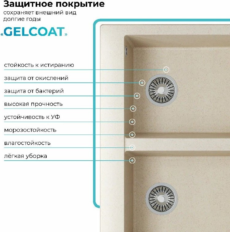Кухонная мойка Polygran Brig 790 (кремовый) Кухонная мойка Polygran Brig 790 (кремовый)