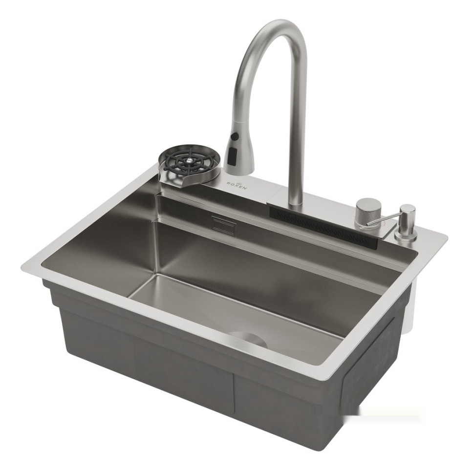 Кухонная мойка Roxen Stage Plus 560250-60 многофункциональная 8 в 1 (60*48/сатин)