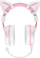 Наушники Onikuma X10 (белый/розовый, с ушками)