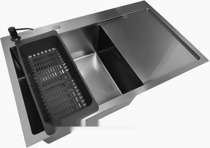 Кухонная мойка Stellar Decor S7850NB-L-D (нано черный)