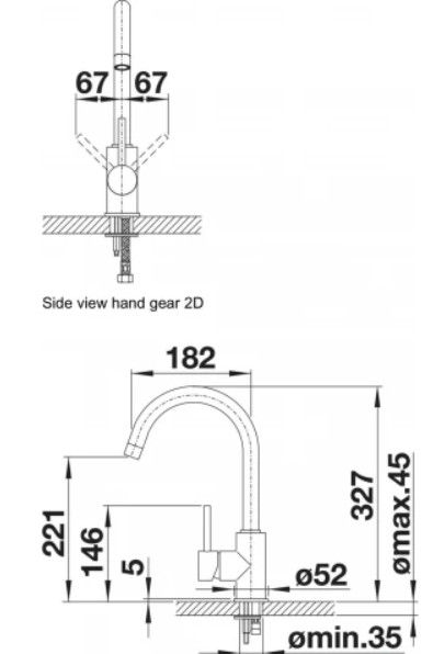 Смеситель Blanco MIDA черный матовый 526649 Смеситель Blanco MIDA черный матовый 526649