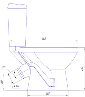 Унитаз Rosa Комфорт (синий)