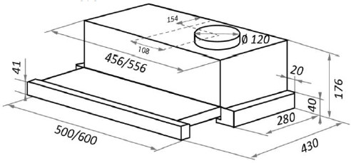 Вытяжка HOMSair Flat 60 (белый)