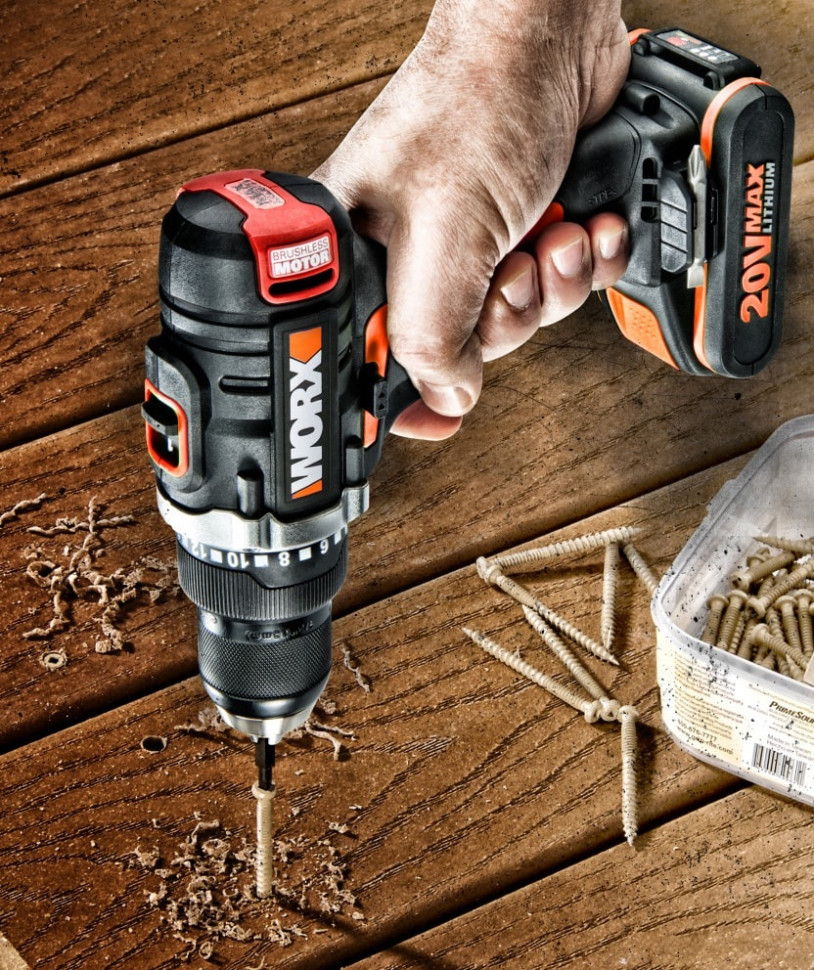 Дрель-шуруповерт Worx BL WX175 (с 2-мя АКБ, кейс) Дрель-шуруповерт Worx BL WX175 (с 2-мя АКБ, кейс)