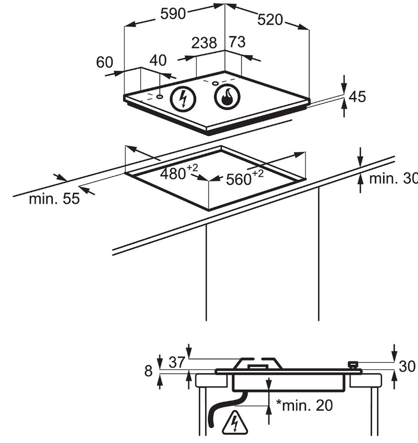 Варочная панель AEG HKB64450NB Варочная панель AEG HKB64450NB