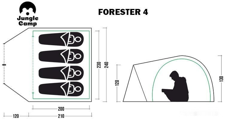 Палатка Jungle Camp Forester 4 (камуфляж) Палатка Jungle Camp Forester 4 (камуфляж)