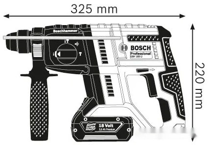 Перфоратор Bosch GBH 180-LI Professional 0611911122 (с 1-им АКБ, кейс)