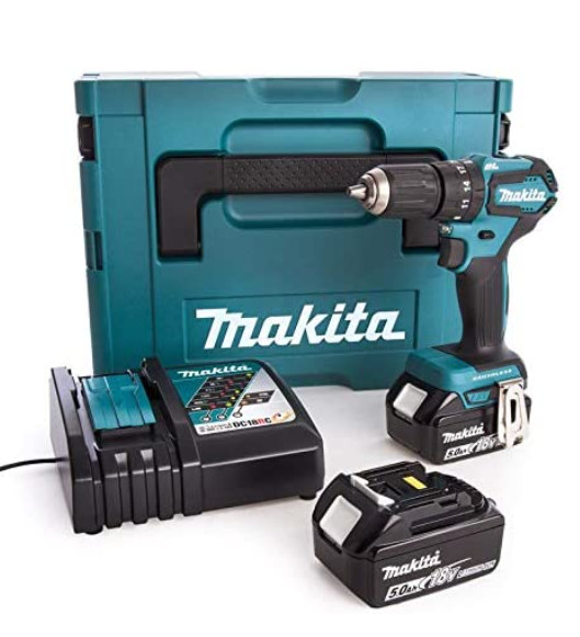 Ударная дрель-шуруповерт Makita DHP483RTJ (с 2-мя АКБ, кейс)