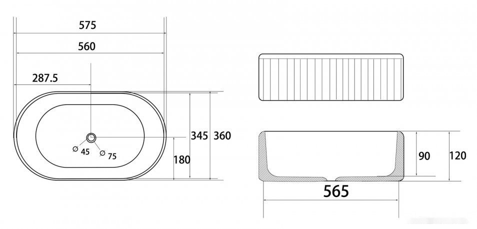 Умывальник Abber Bequem AC2116 (белый)