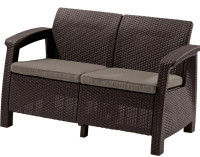 Садовый диван Keter Corfu Love Seat (коричневый)