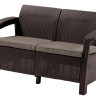 Садовый диван Keter Corfu Love Seat (коричневый)