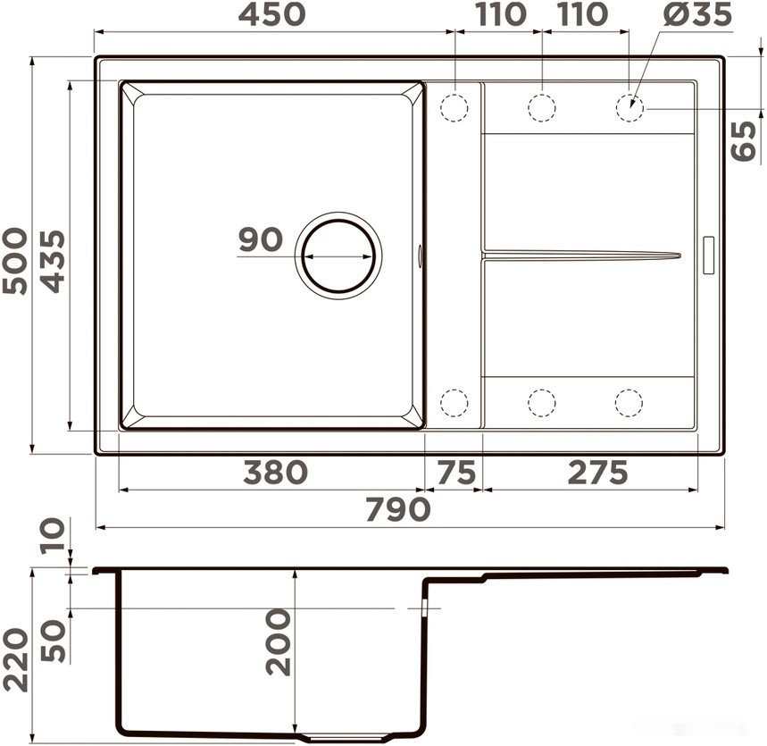 Кухонная мойка Omoikiri Sumi 79 SA