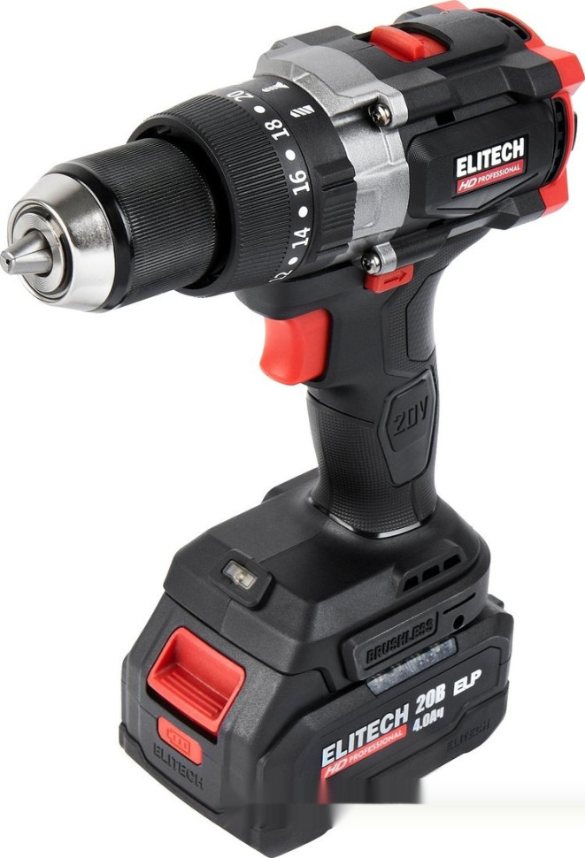Ударная дрель-шуруповерт Elitech CD 20BL2 E2201.042.02 (с 2-мя АКБ, кейс)