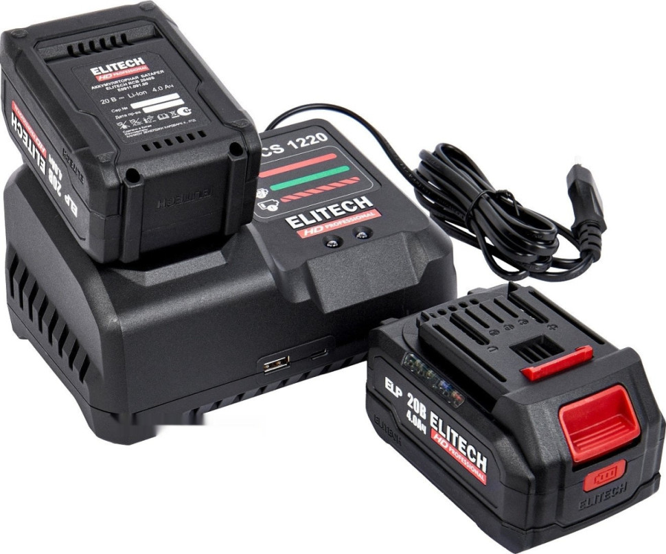 Ударная дрель-шуруповерт Elitech CD 20BL2 E2201.042.02 (с 2-мя АКБ, кейс)