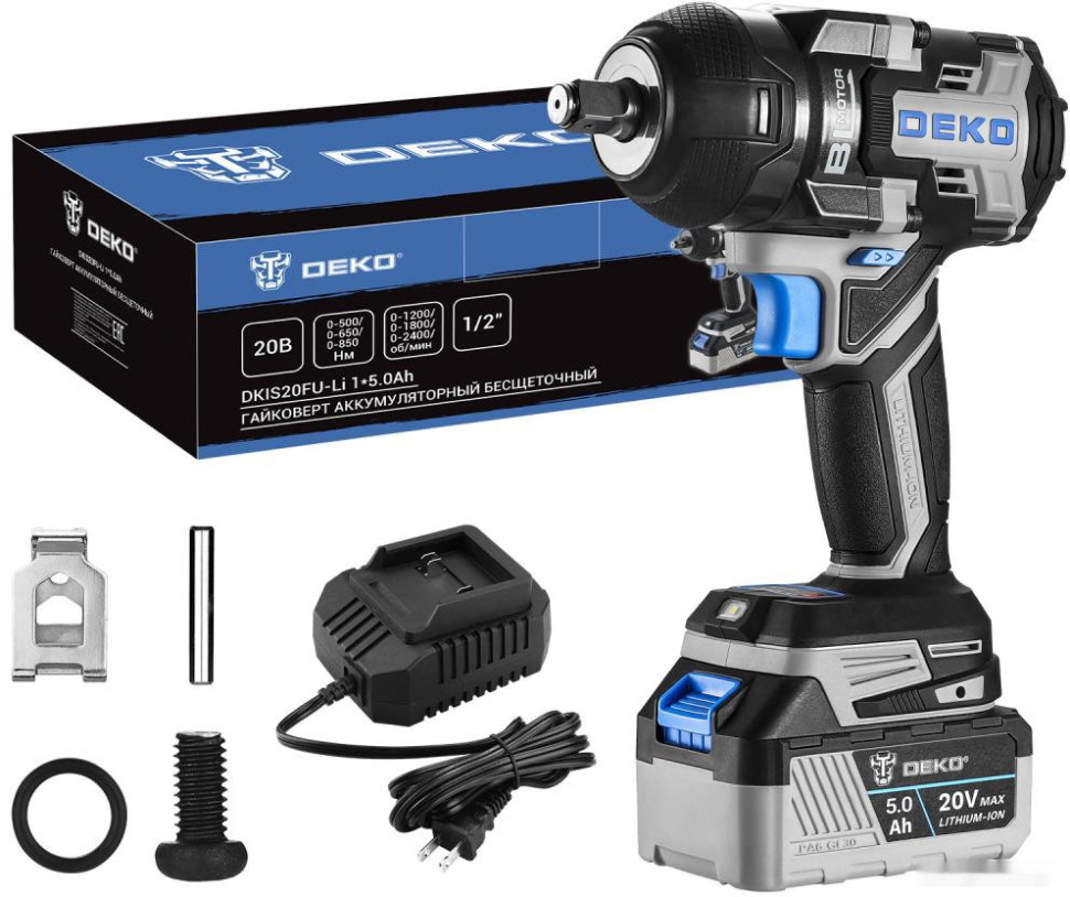 Гайковерт Deko DKIS20FU-Li 063-4435 (с 1-им АКБ)