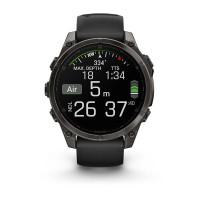 Умные часы Garmin Fenix 8 Sapphire, Titanium 47мм (угольно-черный DLC, пепельно-черный силиконовый ремешок)