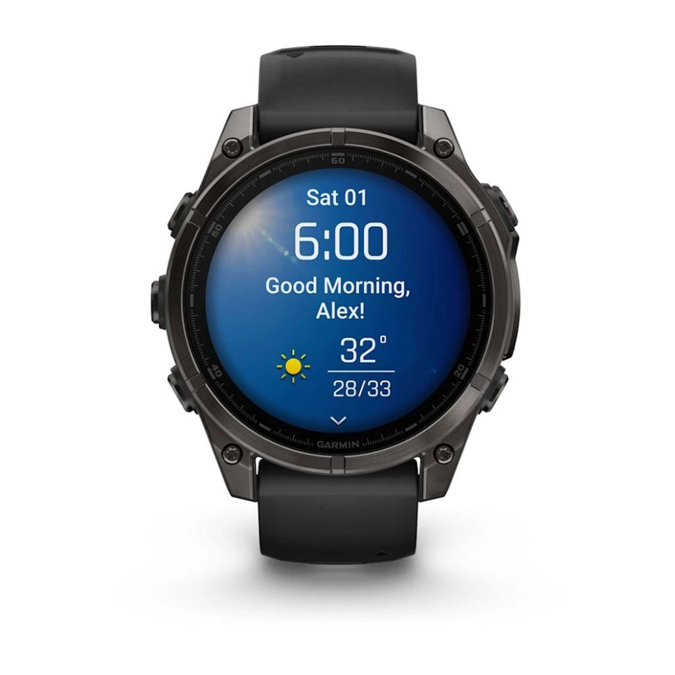 Умные часы Garmin Fenix 8 Sapphire, Titanium 47мм (угольно-черный DLC, пепельно-черный силиконовый ремешок) Умные часы Garmin Fenix 8 Sapphire, Titanium 47мм (угольно-черный DLC, пепельно-черный силиконовый ремешок)