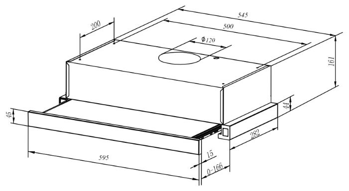 Вытяжка Weissgauff TEL 06 1M IX Вытяжка Weissgauff TEL 06 1M IX