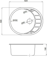 Кухонная мойка Marblan Ovata R (серебристый)
